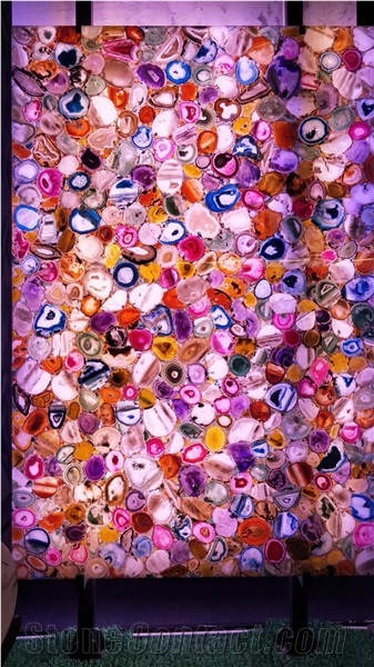 Pink Agate Semi-Precious Stone Slabs-China
