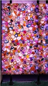 Pink Agate Semi-Precious Stone Slabs-China