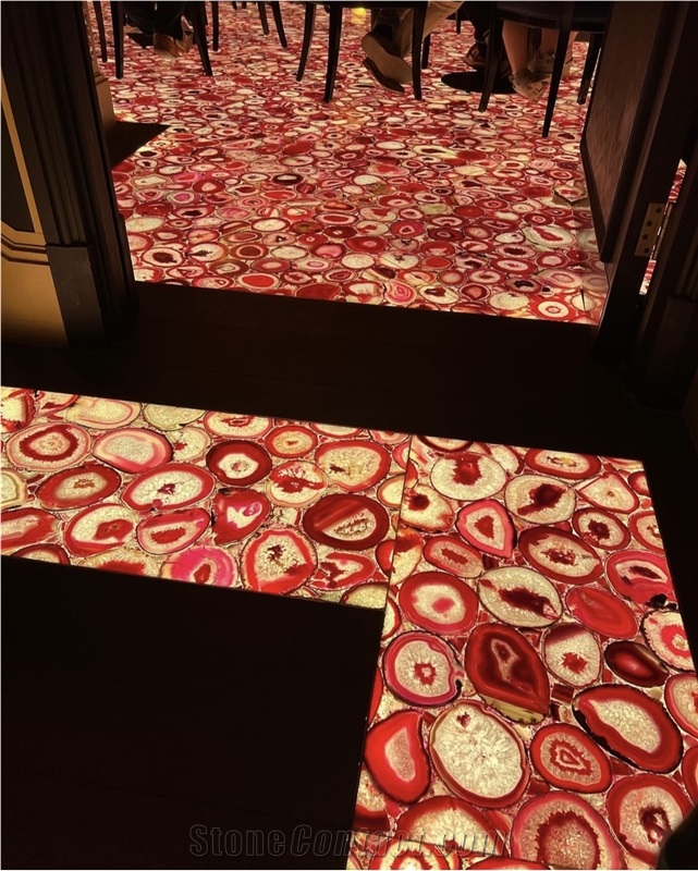 Pink Agate Slabs For Floor