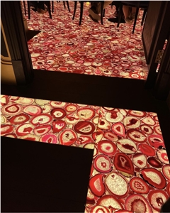 Pink Agate Slabs For Floor