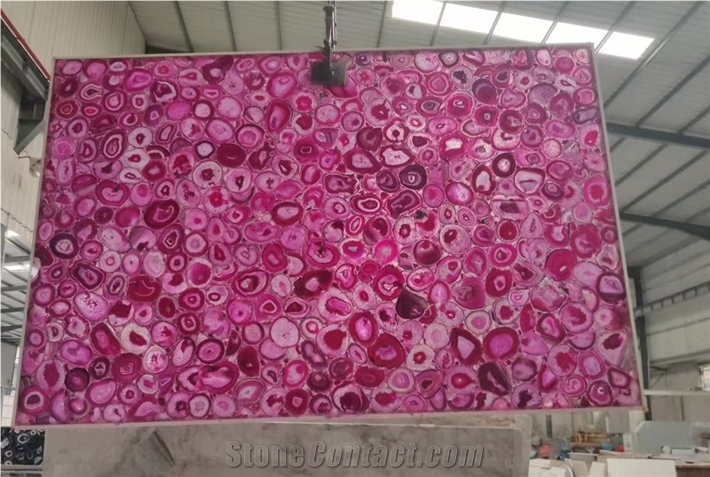 Pink Agate Slabs For Floor