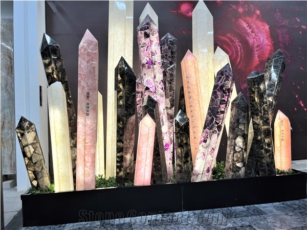Quartz Crystal Semiprecious Stone Ornament
