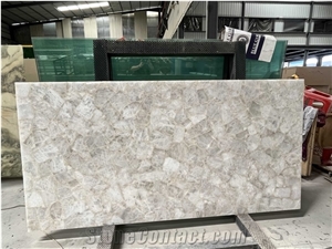 White Crystal Quartz Bathroom Top Backlite