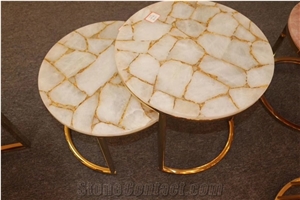 White Quartz Semiprecious Stone Slabs-China
