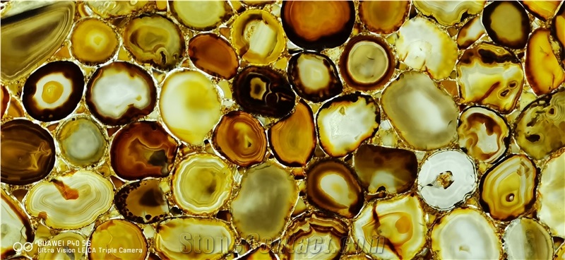 Yellow Agate Semiprecious Stone Slabs