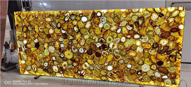 Yellow Agate Semiprecious Stone Slabs