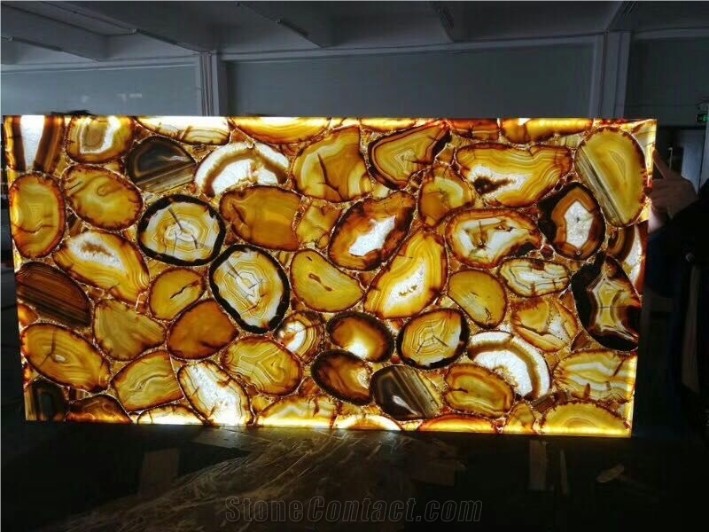 Yellow Agate Semiprecious Stone Slabs