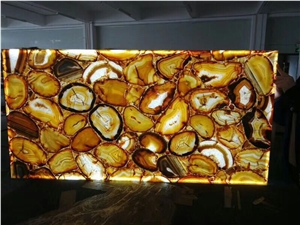 Yellow Agate Semiprecious Stone Slabs
