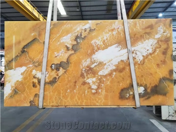 Golden/Yellow/Honey Onyx Slabs Tiles For Wall&Floor