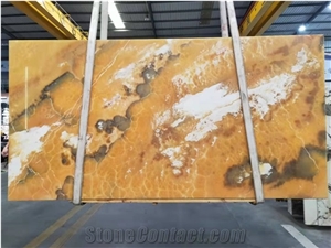 Golden/Yellow/Honey Onyx Slabs Tiles For Wall&Floor