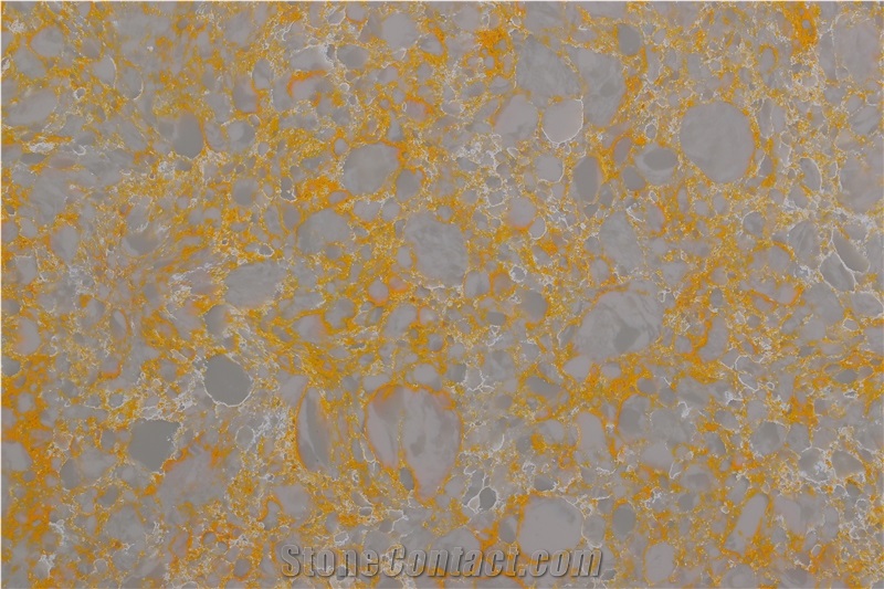 Sg170913-1 Golden Grey Quartz, Engineered Stone