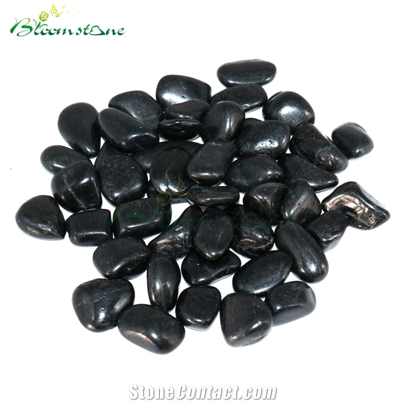 High Polished Black Pebble Stone For Landscaping