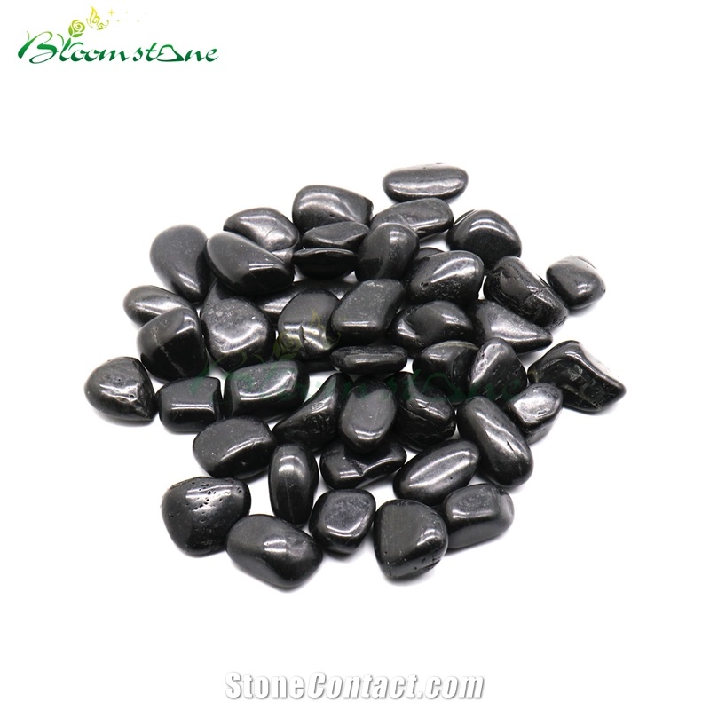 High Polished Black Pebble Stone For Landscaping
