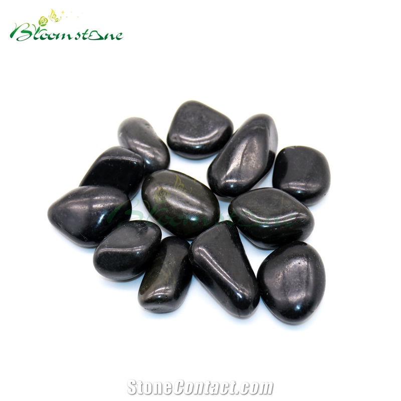 High Polished Black Pebble Stone For Landscaping