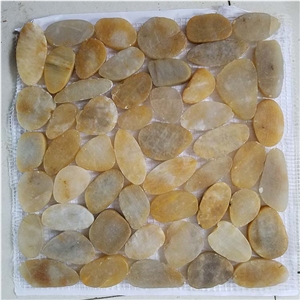 Sliced Pebble Tile High Polished Decorative Pebble For Wall