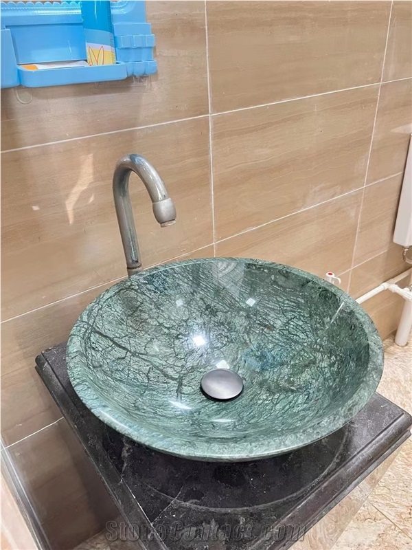 India Green Marble Basins, Verde Guatemala Green Marble Sinks