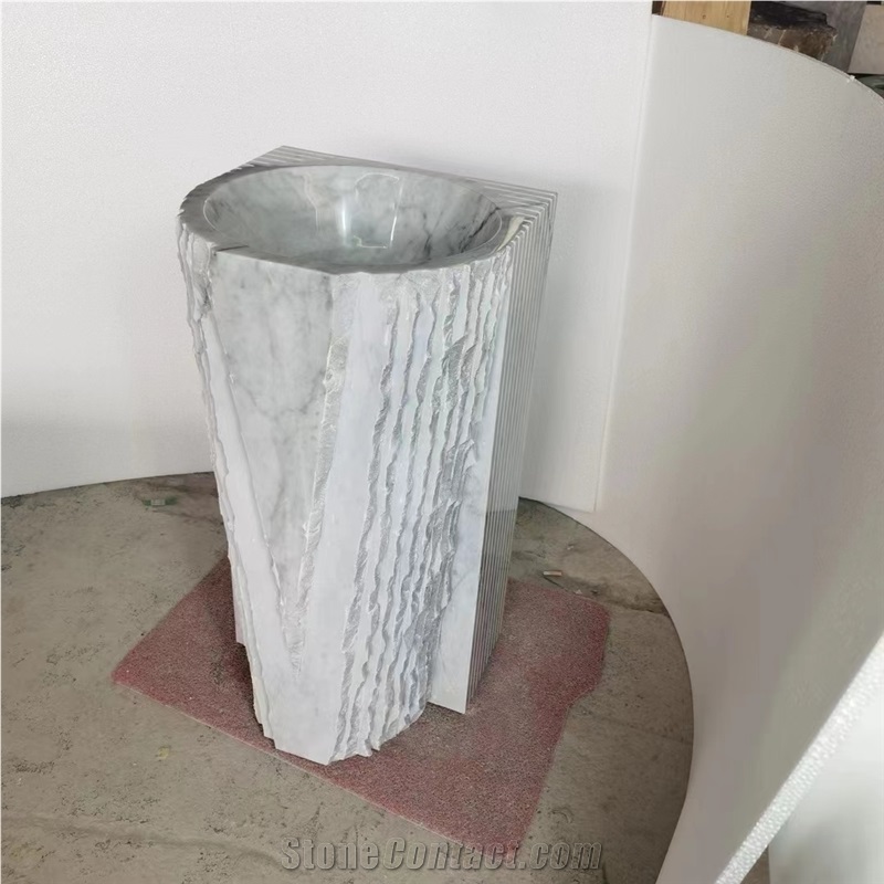 White Marble Basins, Stone Sinks, Carrara White Basins