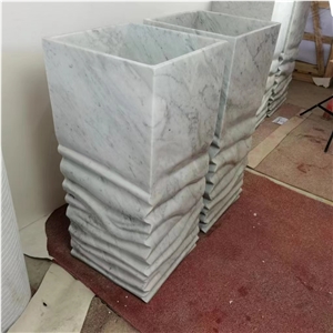White Marble Basins, Stone Sinks, Carrara White Basins