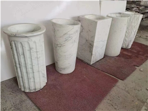 White Marble Basins, Stone Sinks, Carrara White Basins