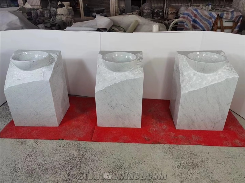 White Marble Basins, Stone Sinks, Carrara White Basins