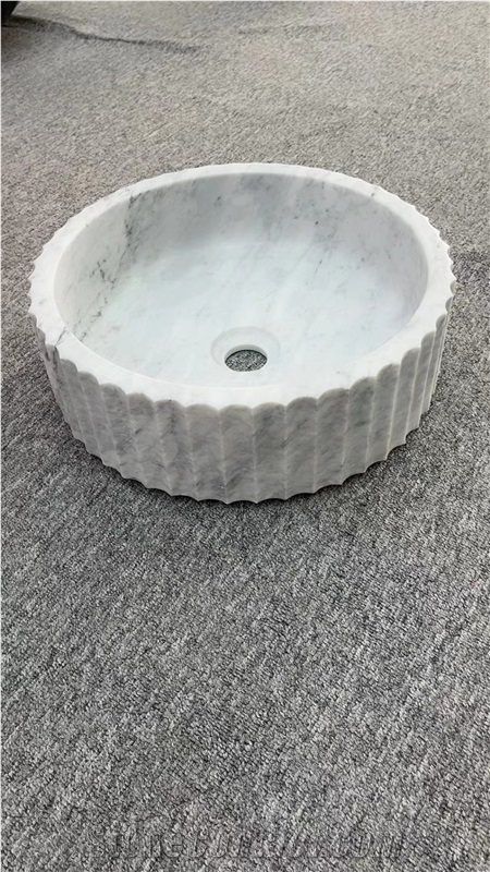 White Marble Basins, Stone Sinks, Carrara White Basins