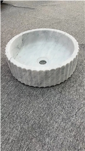 White Marble Basins, Stone Sinks, Carrara White Basins