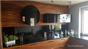 Brilliant Black Quartz Kitchen Countertops