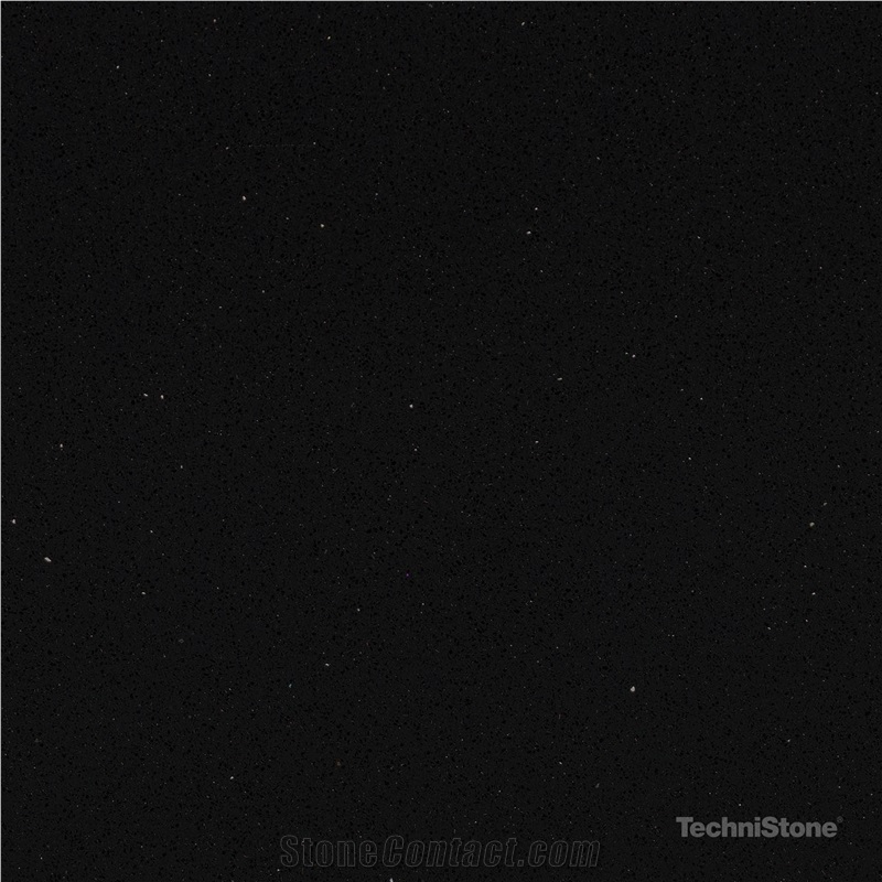 Brilliant Black Quartz Slabs, Tiles