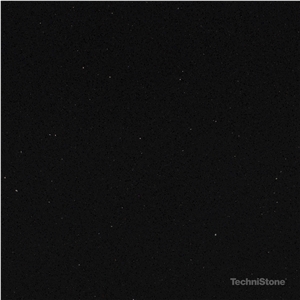 Brilliant Black Quartz Slabs, Tiles