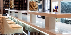 Brilliant White Quartz Starlight Commercial Bar Top