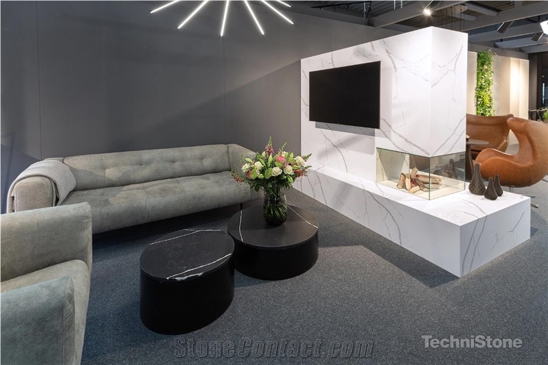 Crystal Calacatta Silva Quartz Slabs, Wall Panels, Tiles