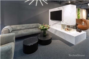 Crystal Calacatta Silva Quartz Slabs, Wall Panels, Tiles
