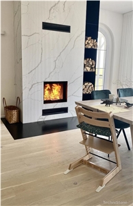 Crystal Calacatta Silva Quartz Slabs, Wall Panels, Tiles