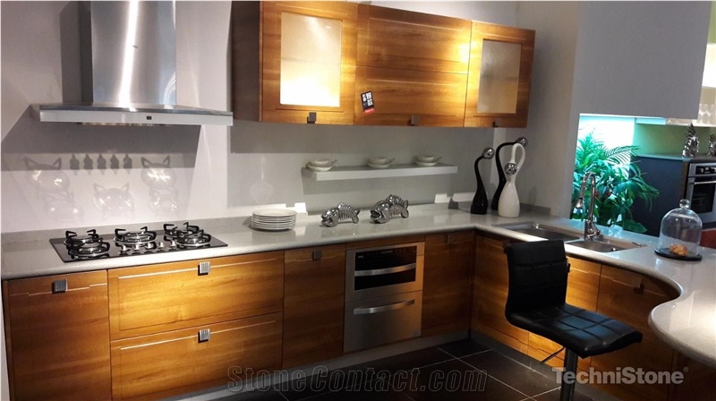 Crystal Nevada Quartz Kitchen Countertop