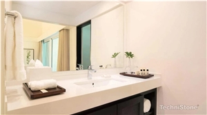 Crystal Polar White Quartz Hotel Vanity Tops