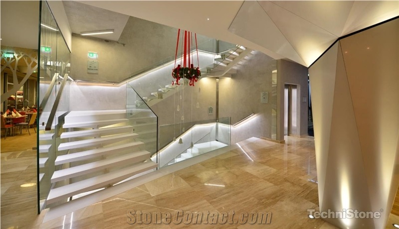 Crystal Polar White Quartz Stair Steps And Risers