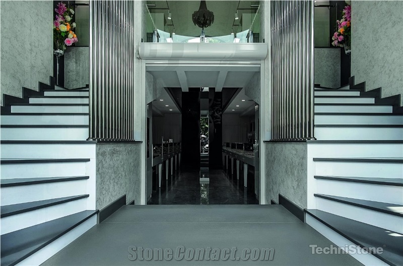 Gobi Grey Quartz Staircase, Steps