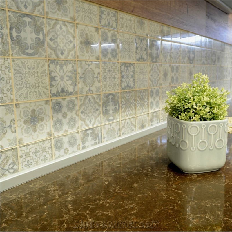 Noble Athos Brown Quartz Kitchen Countertops