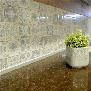 Noble Athos Brown Quartz Kitchen Countertops
