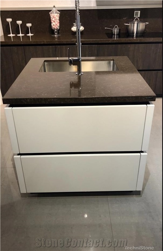 Noble Athos Brown Quartz Kitchen Countertops