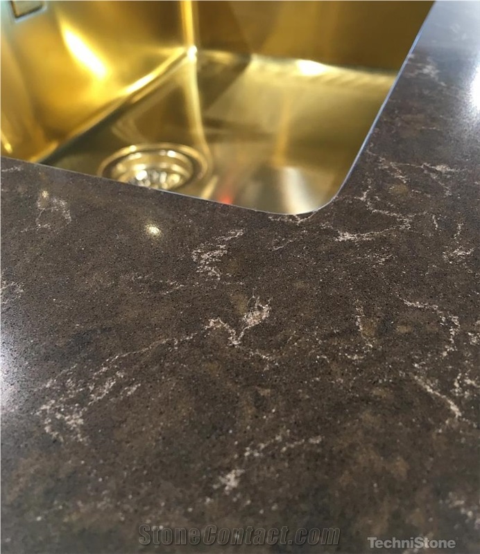 Noble Athos Brown Quartz Kitchen Countertops