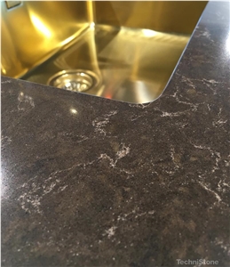 Noble Athos Brown Quartz Kitchen Countertops