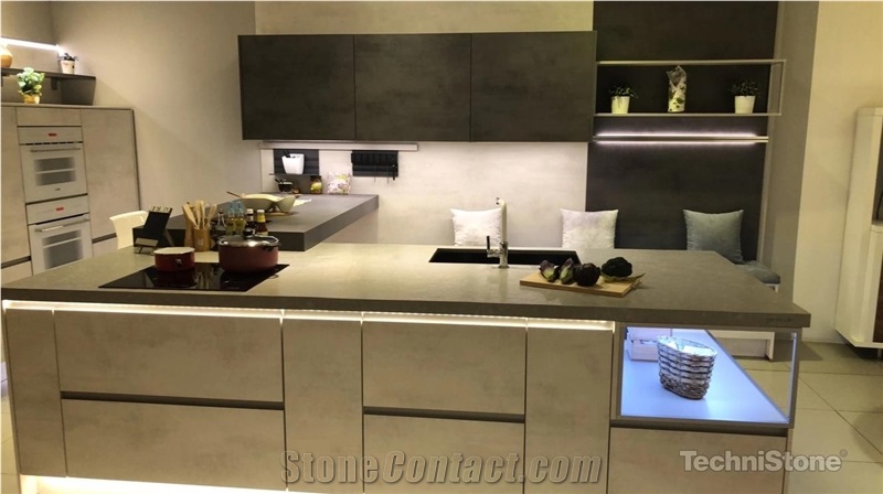 Noble Concrete Grey Quartz Kitchen Countertops
