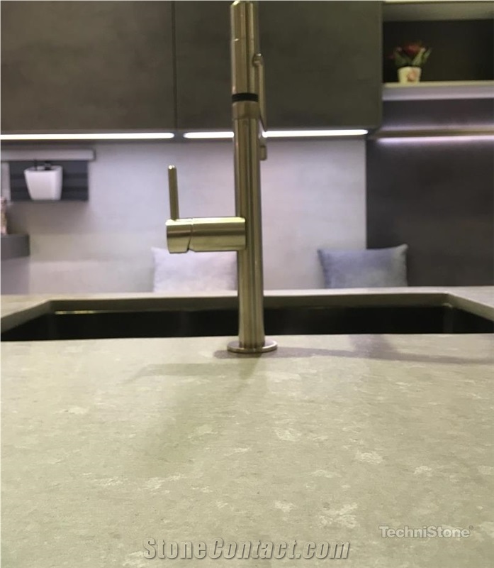 Noble Concrete Grey Quartz Kitchen Countertops