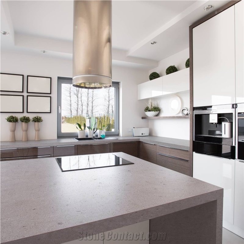 Noble Concrete Grey Quartz Kitchen Countertops