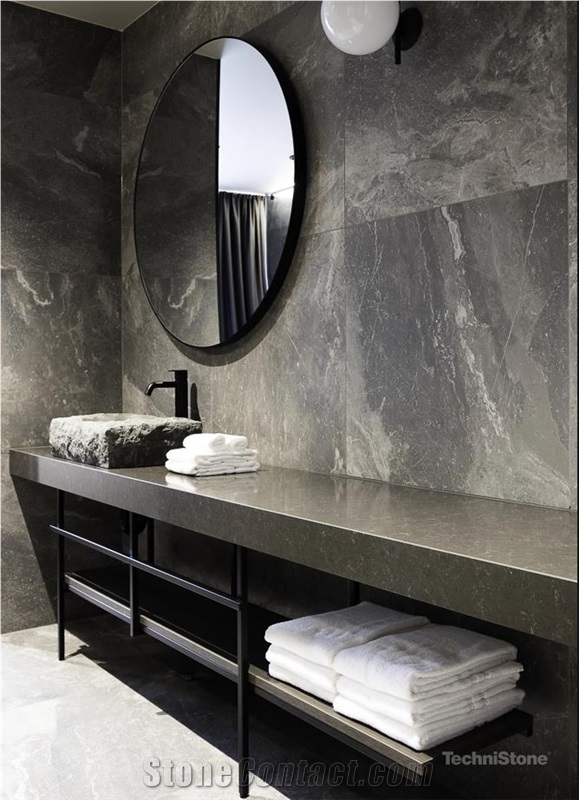 Noble Pietra Grey Quartz Bathroom Countertop