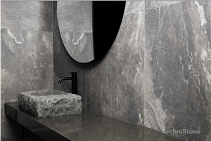 Noble Pietra Grey Quartz Bathroom Countertop