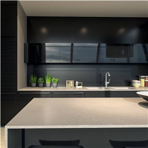 Noble Pro Frost Quartz Perimeter Countertops, Island Tops