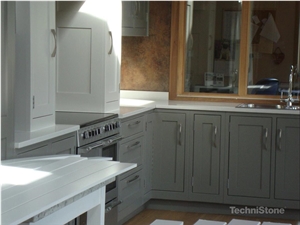 Noble Pro Frost Quartz Perimeter Countertops, Island Tops