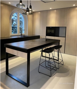 Poetic Black Quartz Kitchen Countertops